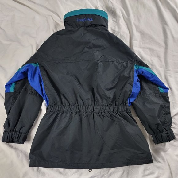 Columbia Long Peak Youth 10/12 Black Blue Winter Jacket Snow Outdoors Warm Hood - Picture 2 of 12